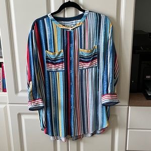 Colorful Striped Tunic Top
